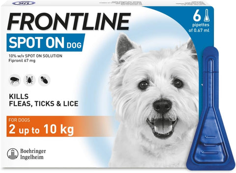 Frontline Plus Flea & Tick Treatment for Small Dogs (2-10kg) - Pipettes