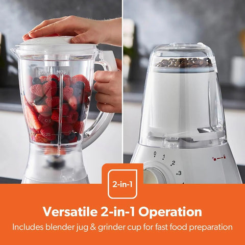 3-in-1 Blender & Grinder – Stainless Steel Smoothie Maker with Ice Crusher Function
