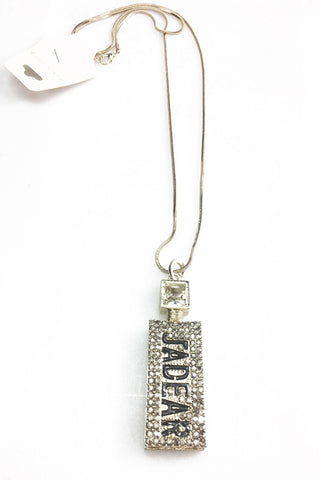 Diamante Perfume Bottle Chain Long Necklace
