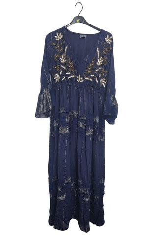 Intricate Floral Embroidery Vintage Inspired Bohemian Dress