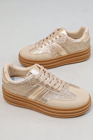 Two Tone Lace Up Sneakers