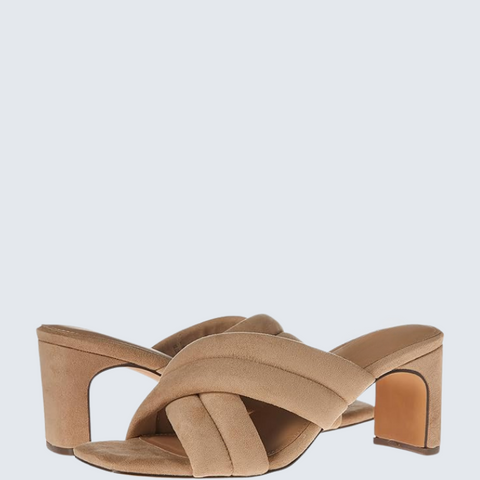 Women's Memory Foam Crossover Heeled Sandals