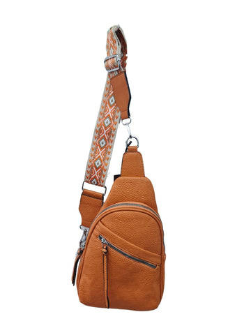 Aztec Print Fronts Zip Shoulder Bag