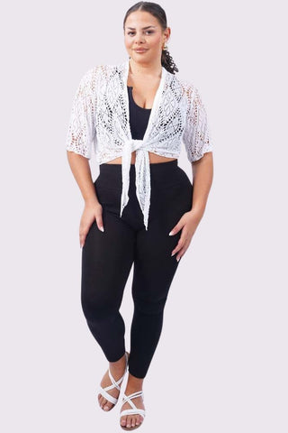 Crochet Floral Pattern Viscose Top