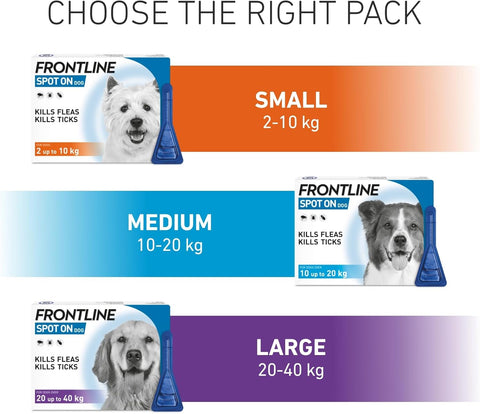 Frontline Plus Flea & Tick Treatment for Small Dogs (2-10kg) - Pipettes