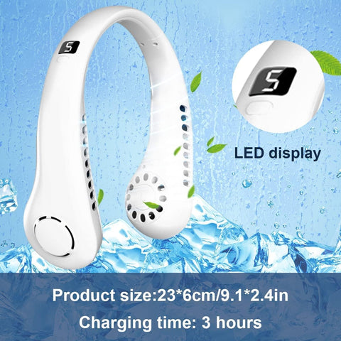 Portable Bladeless Neck Fan Rechargeable & Hands-Free Cooling