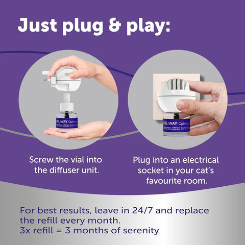 Feliway Optimum Cat Calming Diffuser Refill - 3 Pack (3 Months Supply)