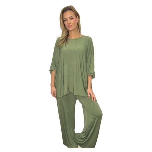 Spring Cocoon Top & High Waist Wide Leg Co-ord Set