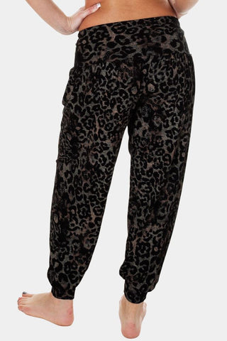 womens Leopard Print Full Length Ali Baba Harem Trousers [Pack of 6]