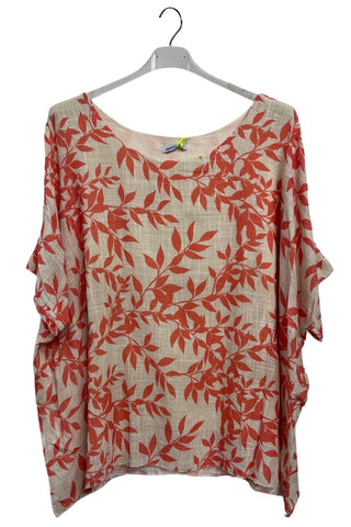 Leaf Print Tunic Cotton Top