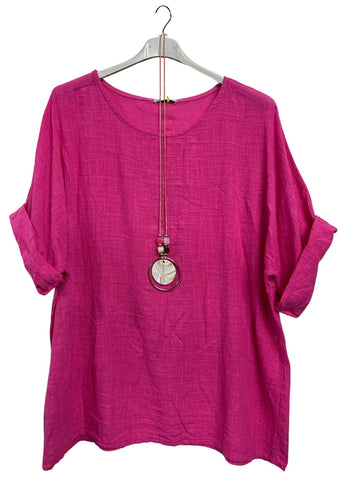 Plain Necklace Cotton Top