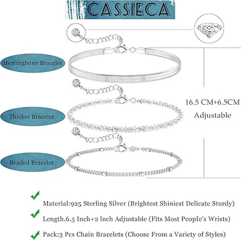 Silver Layered Dainty Link Chain Bracelet