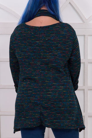 Multi-Colour Stripe Scarf Tunic Top