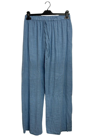 Plain Drawstring Cotton Trousers