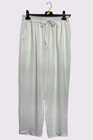 Plain Drawstring Waistband Pockets Trousers