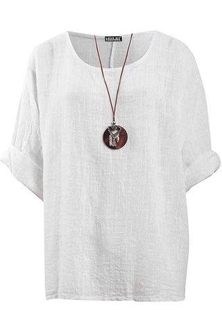Plain Necklace Cotton Top