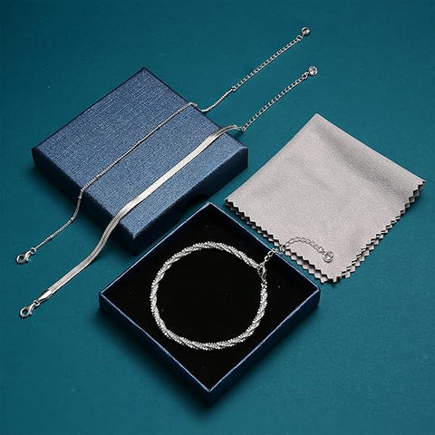 Silver Layered Dainty Link Chain Bracelet