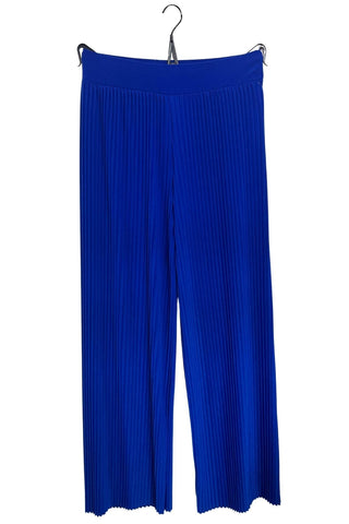 Pleated Elasticated Waistband Wide Leg Trousers