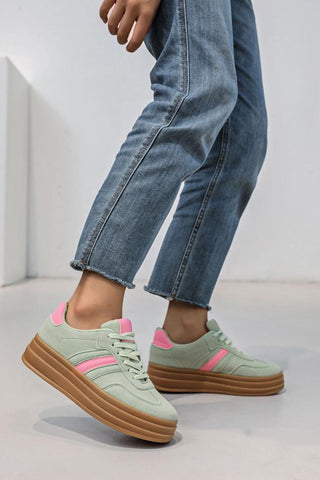 Two Tone Lace Up Sneakers