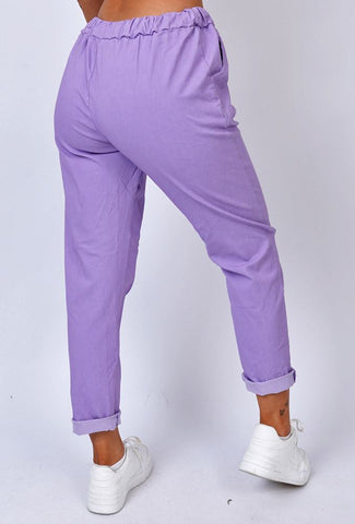 Heart Motif Drawstring Magic Pants