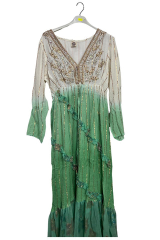 Floral Sequin Cinched Waist With Tie Detail Dress