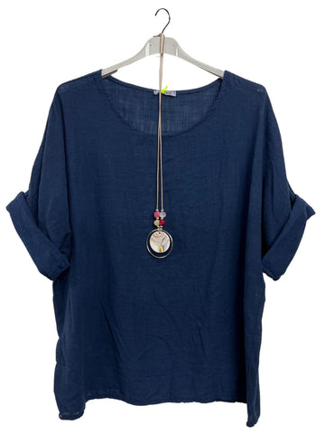 Plain Necklace Cotton Top