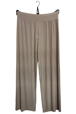 Pleated Elasticated Waistband Wide Leg Trousers