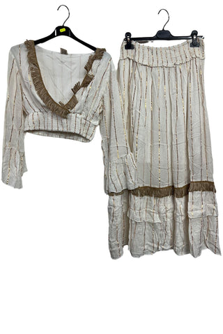Vertical Gold Stripe Vintage Inspired Bohemian Co-Ord Set