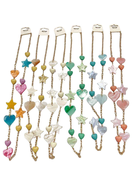 Heart & Star Beaded Necklace