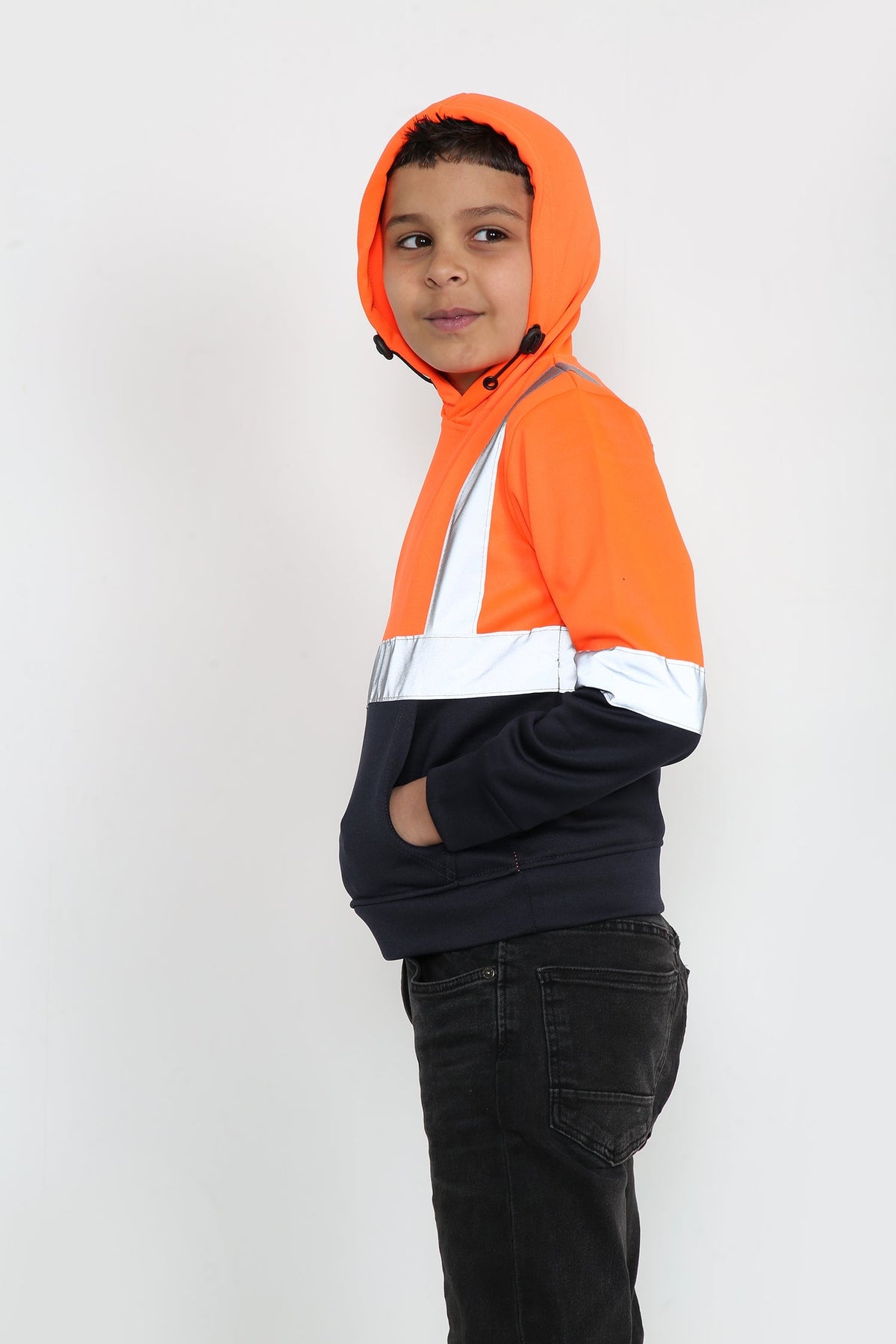 Kids Hi Viz Vest Children's High Vis Jacket Visibility Waistcoat Top Safe Hoodie