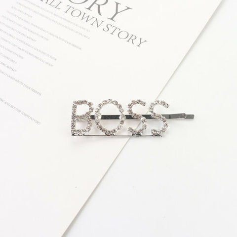 Diamante Rhinestones Words Letters Hair Slides