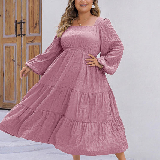 Elegant Off-Shoulder Puff Sleeve Maxi Dress (Various Colors)