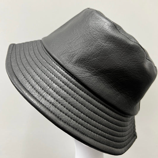 Leather effect hat washed leather effect herringbone