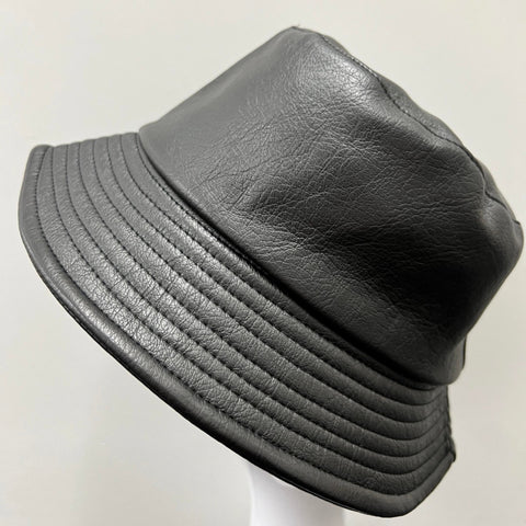 Leather effect hat washed leather effect herringbone