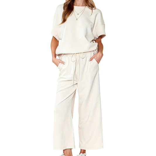 Jacquard Co-ord Set with Adjustable Waist