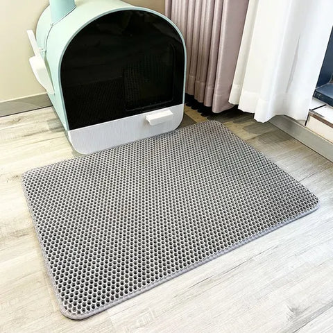 Honeycomb Waterproof Pet Litter Trapper Mat – Eco-Friendly Double-Layer Design for Cats