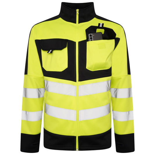 High Vis 4 Pockets Hoodie - Yellow And Navy