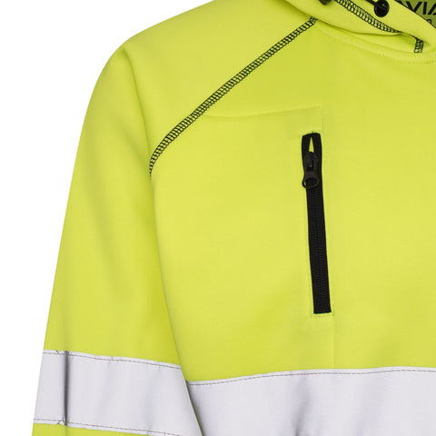 High Vis 3 Pockets 5 thread Zipper Hoodies - Yellow/Navy
