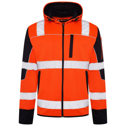 High Vis Four Pockets  Zipper Hoodie