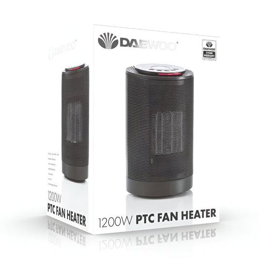 Daewoo 1200W PTC Digital Heater LED Display Black