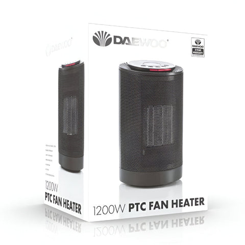 Daewoo 1200W PTC Digital Heater LED Display Black