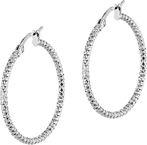 Diamond Cut Hoop Creole Earrings