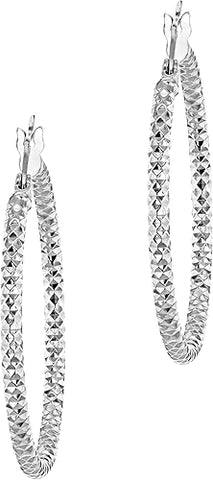 Diamond Cut Hoop Creole Earrings
