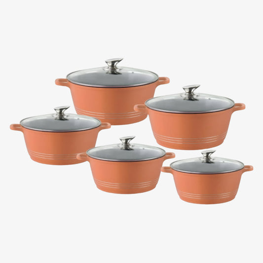 Durane 5 Piece Copper Die-Cast Non Stick Stock Pot Set 20-32cm