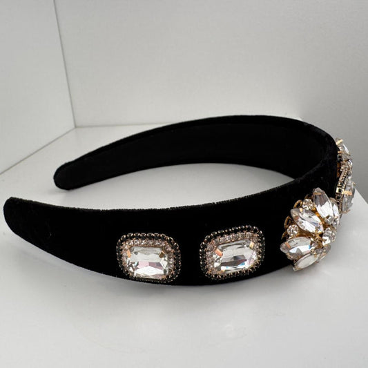 Elegant Bee & Crystal Velvet Headband