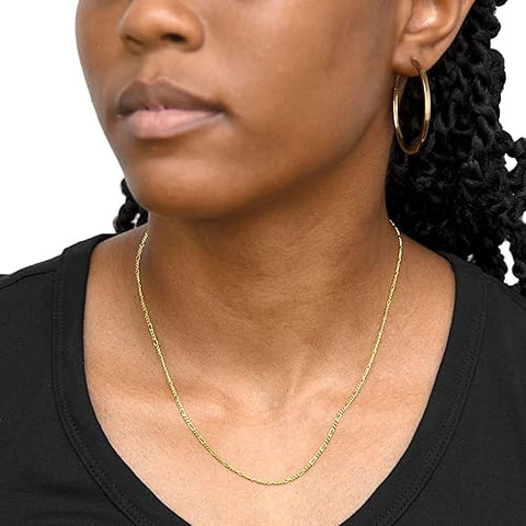 Gold Color Gilded Figaro Chain Necklace
