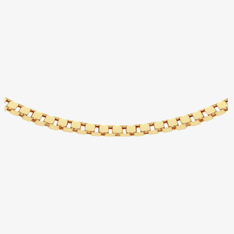 Gold Gilded Box Chain Yellow Necklace