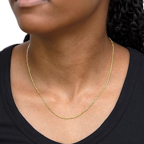Gold Gilded Figaro Chain Necklace For Women
