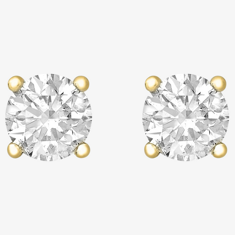 Gold Plated Cubic Zirconia Stud Earrings 5mm