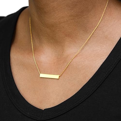 Gold Women Gilded Horizontal Bar Necklace